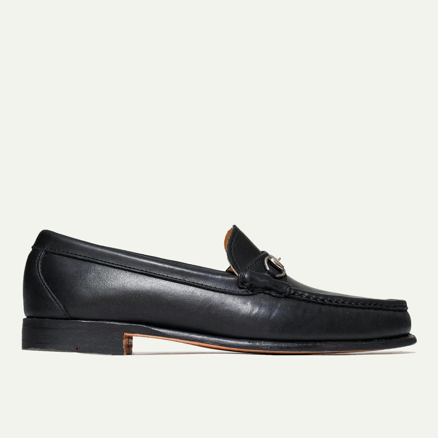 Bit Loafer - Black Calfskin, Leather Sole with Dovetail Toplift