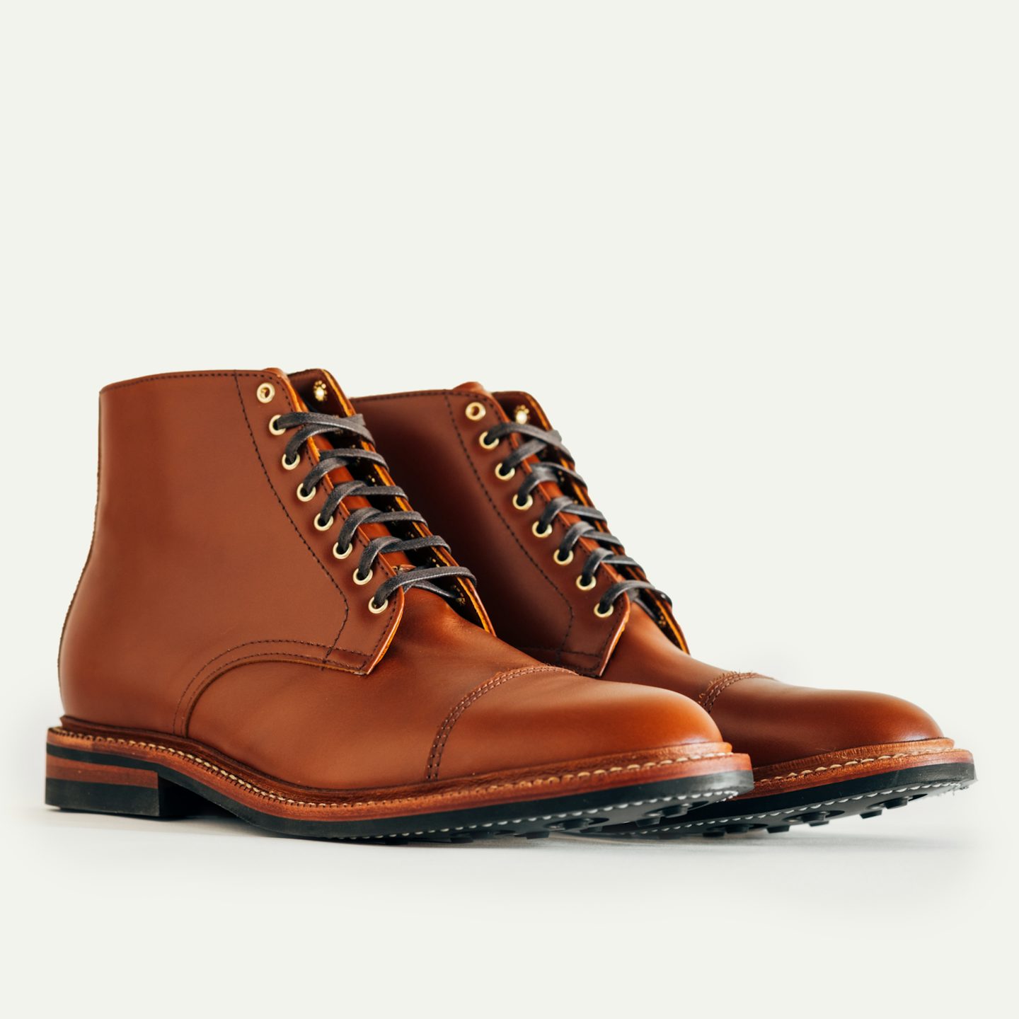 Cap-Toe Lakeshore Boot - Cognac French Calf, Dainite Sole - Made