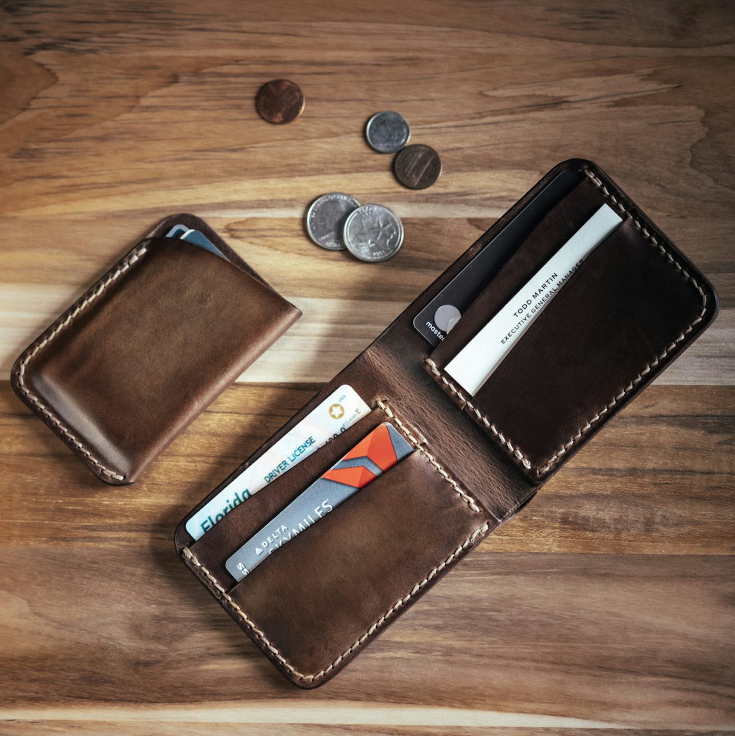 Minimalist Leather Card Holder in Natural Chromexcel - Thursday