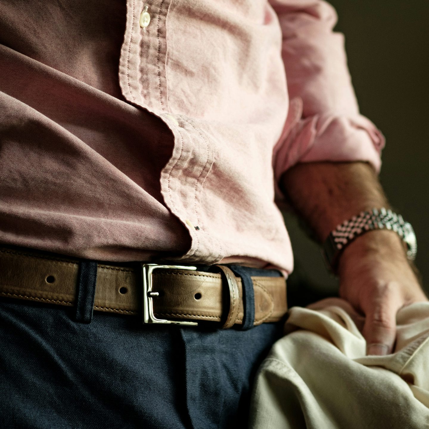 Dress Belt - Natural Chromexcel - Made in USA with Domestic and