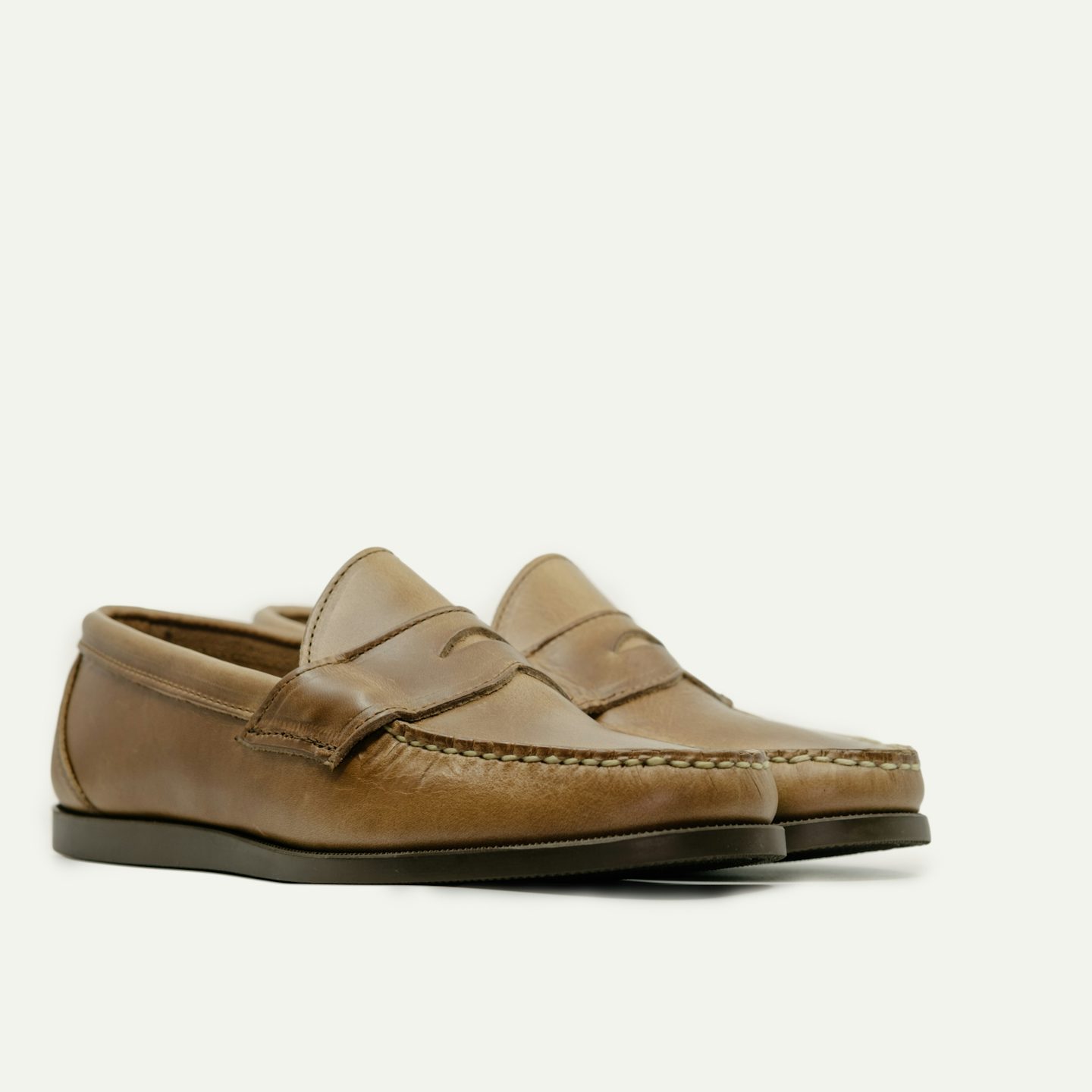 Penny Moc - Natural Chromexcel, Camp Sole - Made in USA | Oak