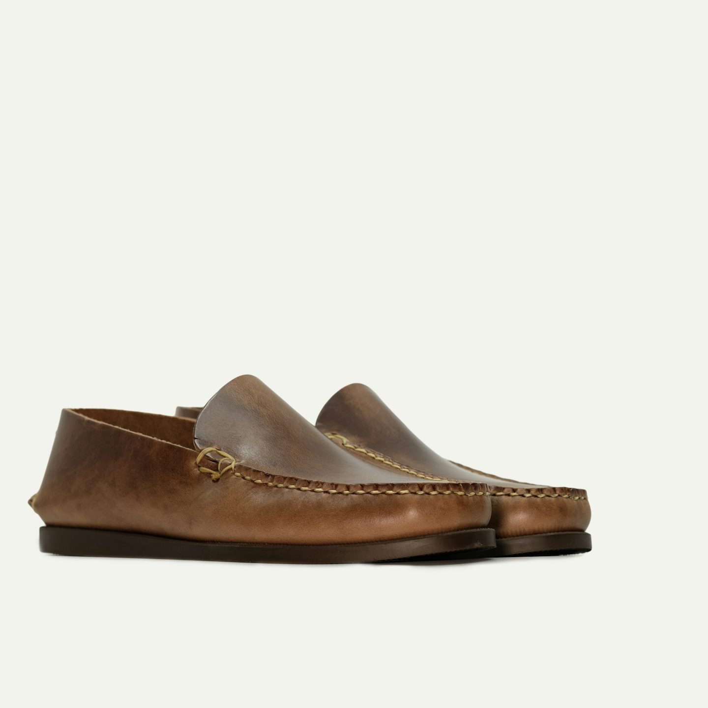 Slip Moc - Natural 12oz Chromexcel, Camp Sole - Made in USA | Oak