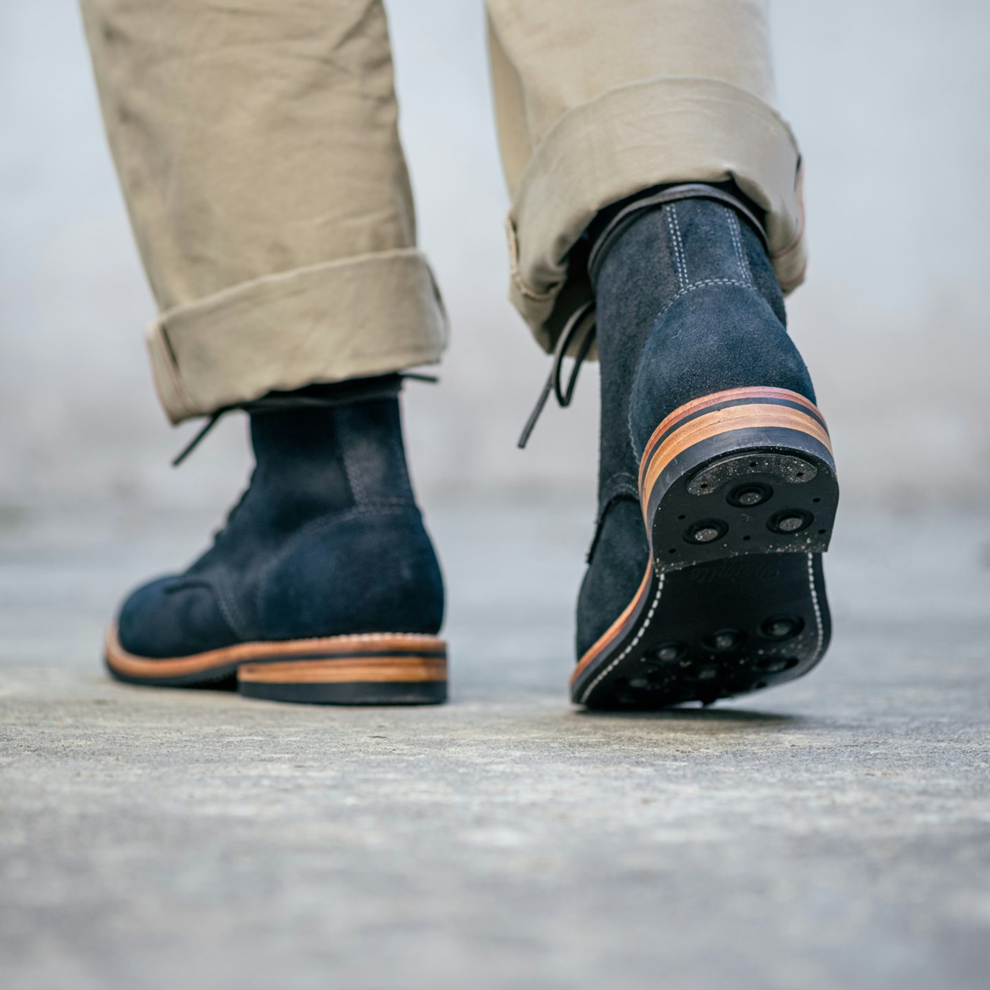 Oak Street Bootmakers Trench Boot Indigo Rough Out - size 10D - like new FS: Oak Street Bootmakers Indigo Horween Rough Out Trench  main image 4