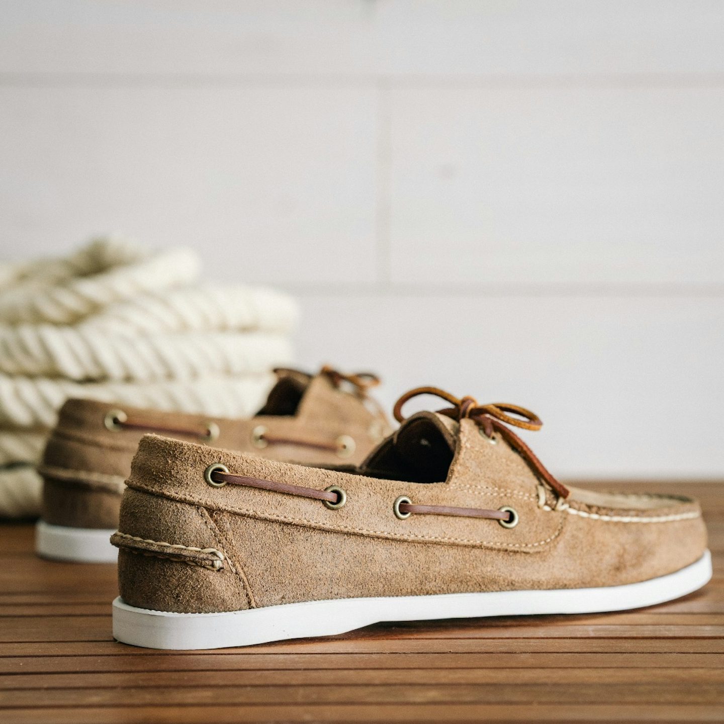 Boat Shoe - Horween Natural Chromexcel Roughout, Deck Sole - Made