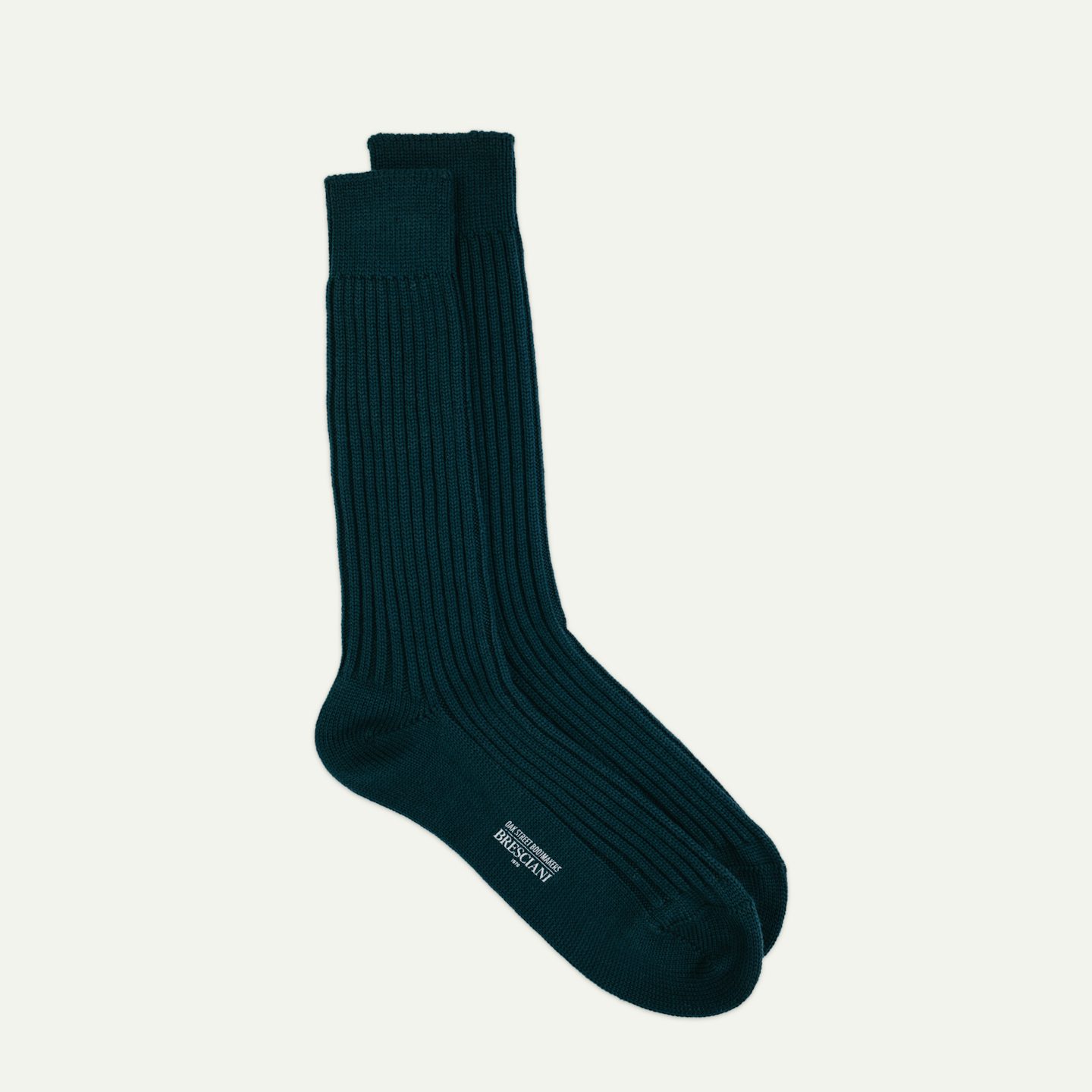 Bresciani Officer Sock - Bottle Green Merino Wool Blend, Oak Street Bootmakers, $42