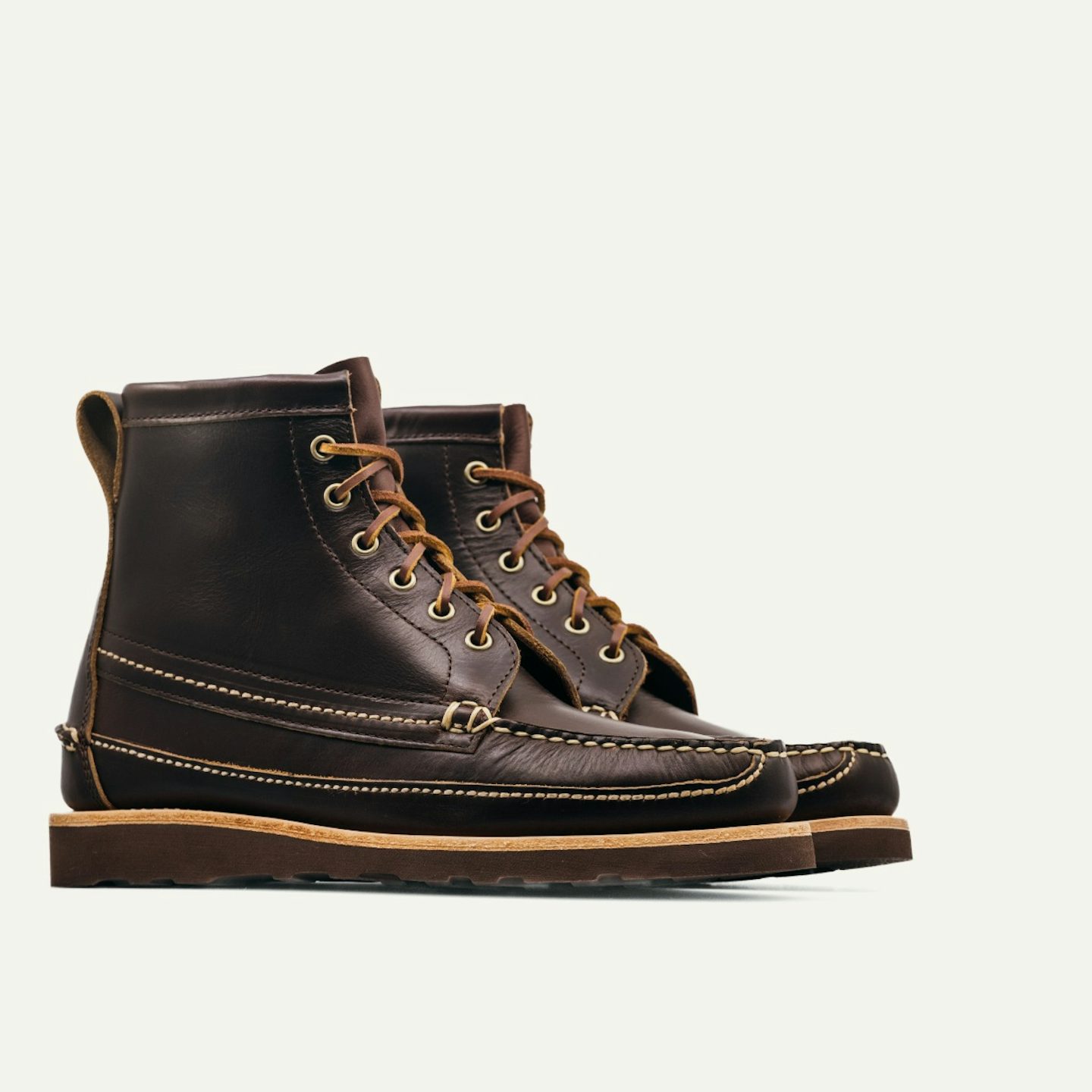 Basil ブラウン モカシン Vibramソール Camp Boot - Horween Brown Chromexcel, Brown Vibram Christy Sole