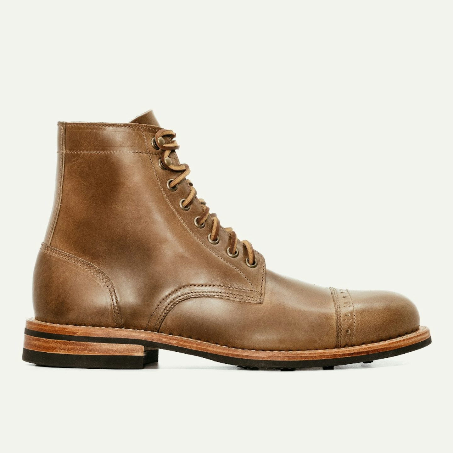 Cap-Toe Trench Boot - Horween Natural Chromexcel, Oak Street Bootmakers, $498