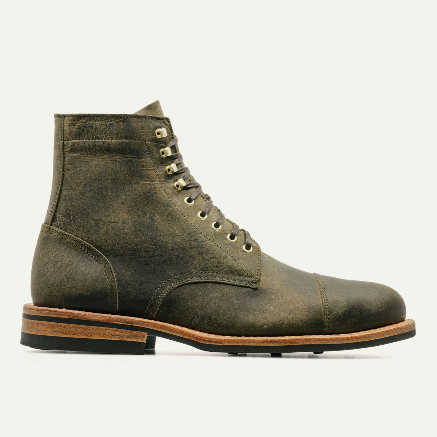 Cap-Toe Trench Boot - Gallun Olive Teton Stag, Oak Street Bootmakers, $0