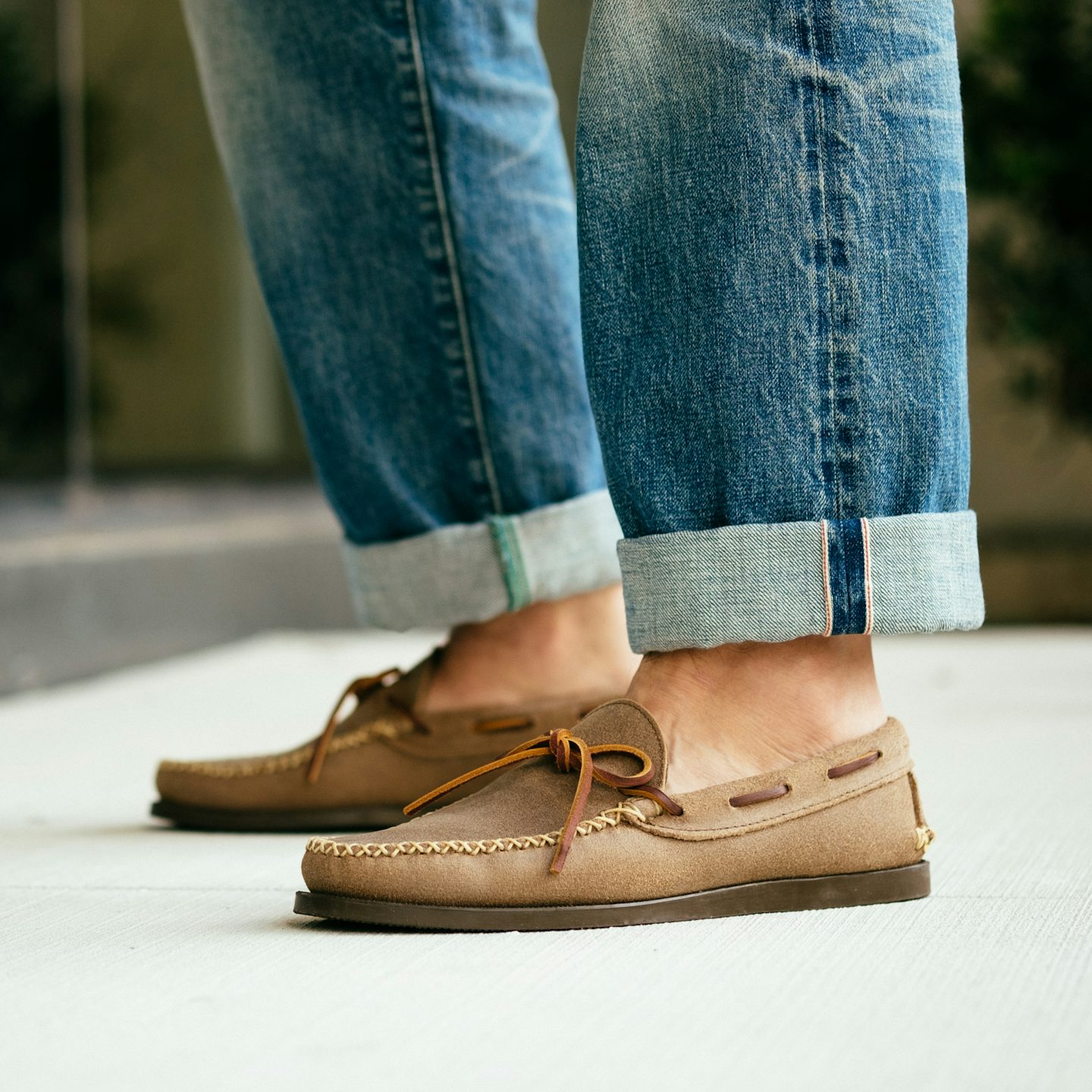 Cross-Stitch Camp Moc - Natural Chromexcel Roughout, Camp Sole