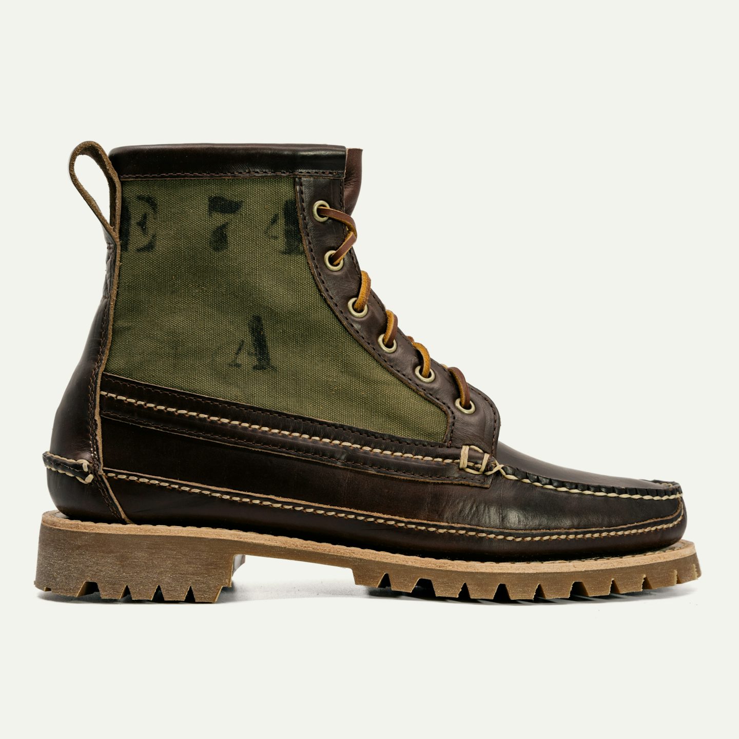 bcjkmn Jungle Duffel Camp Boot - Horween USGI Cotton Duck + Brown
