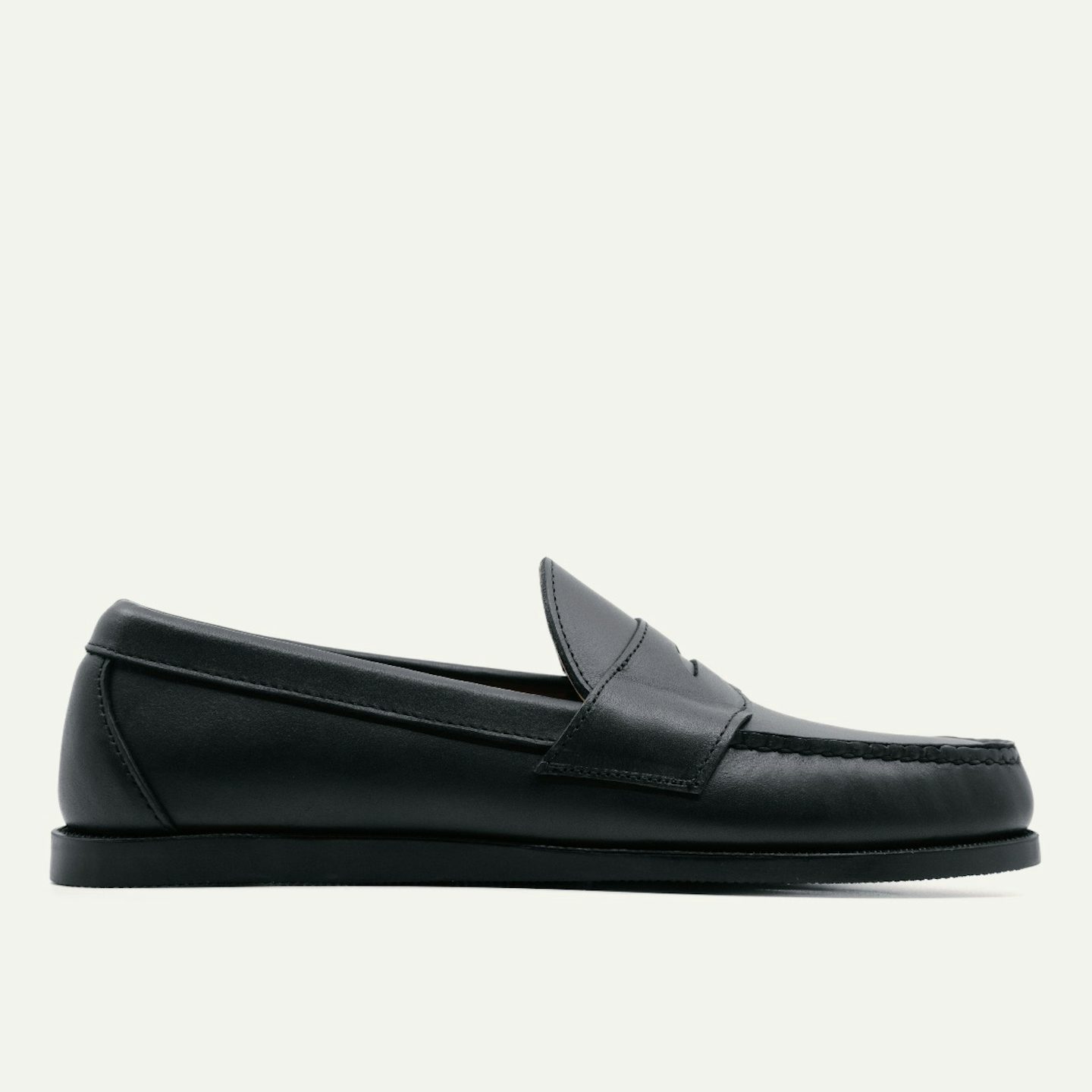 Penny Moc - Horween Black Latigo, Oak Street Bootmakers, $336