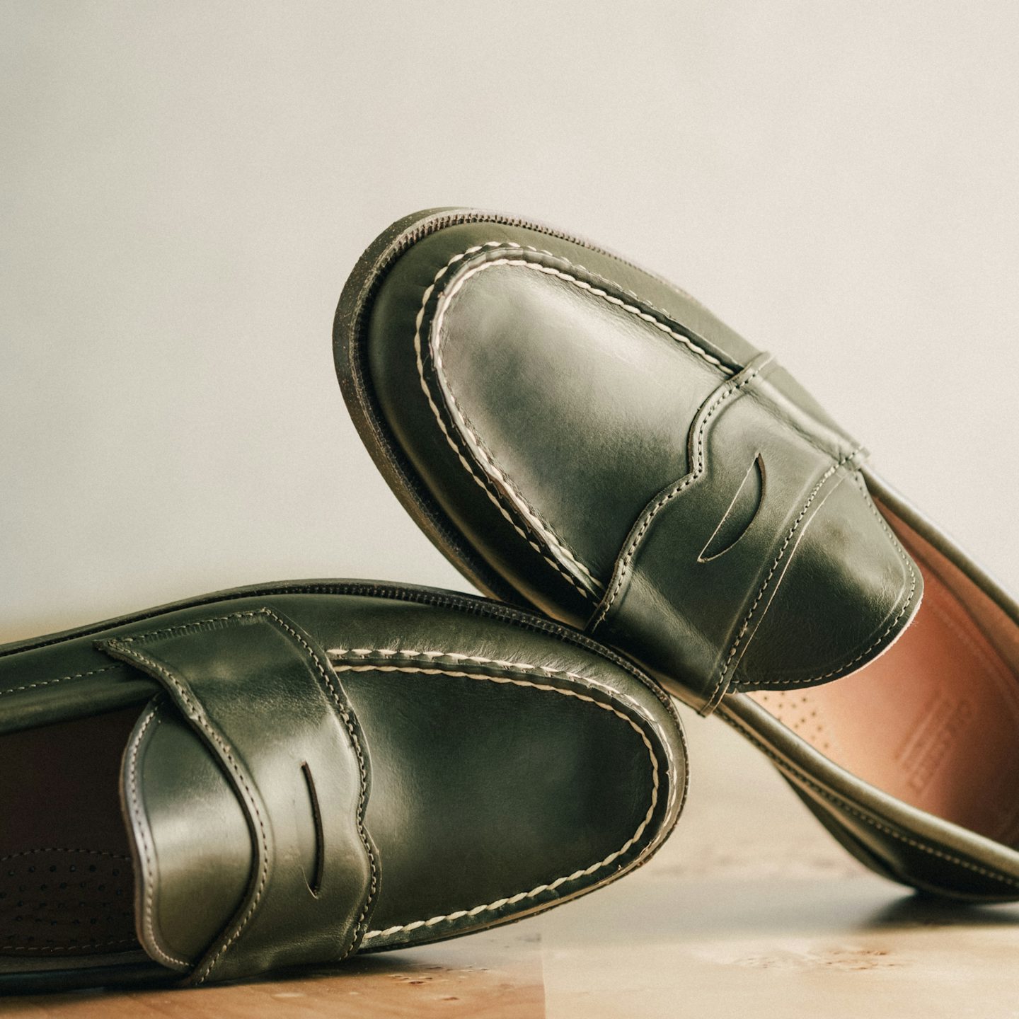 Penny Moc - Horween Greener Pastures Chromexcel, Cork Camp Sole