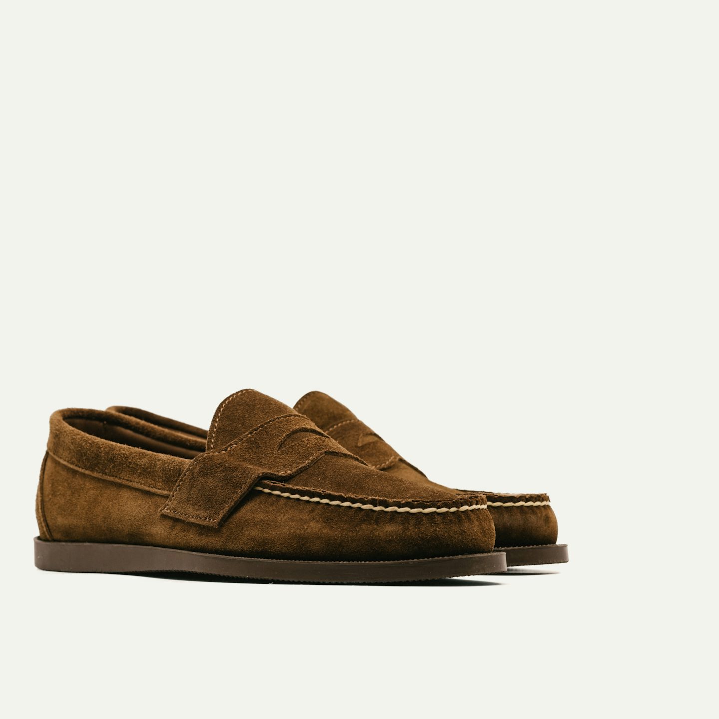 Penny Moc - Snuff Janus Suede, Camp Sole - Made in USA | Oak