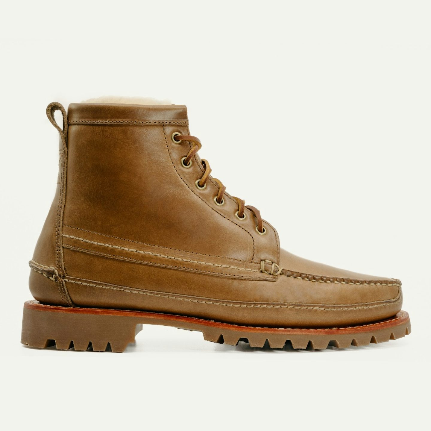 Shearling Camp Boot - Horween Natural Chromexcel, Oak Street Bootmakers, $468