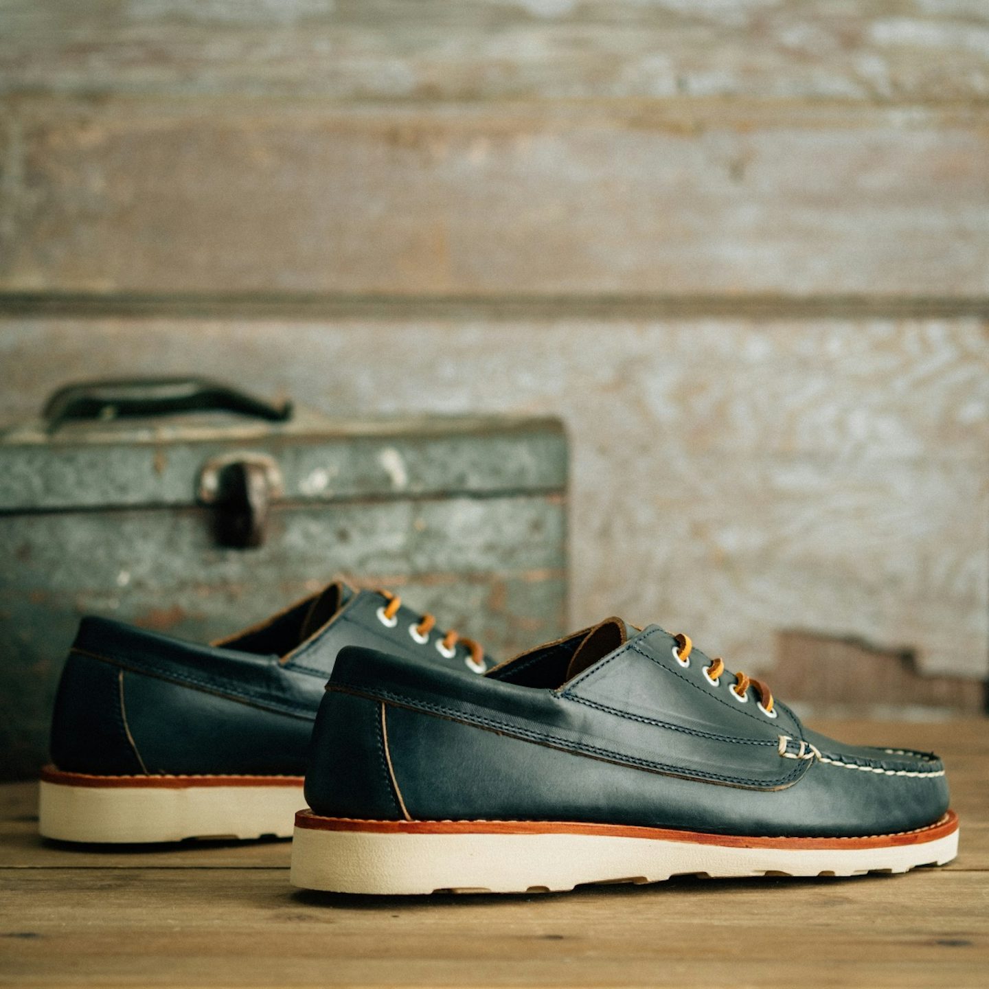 コアスリマー  HMB Trail Oxford - Navy Chromexcel, Vibram Christy Sole - Made in USA