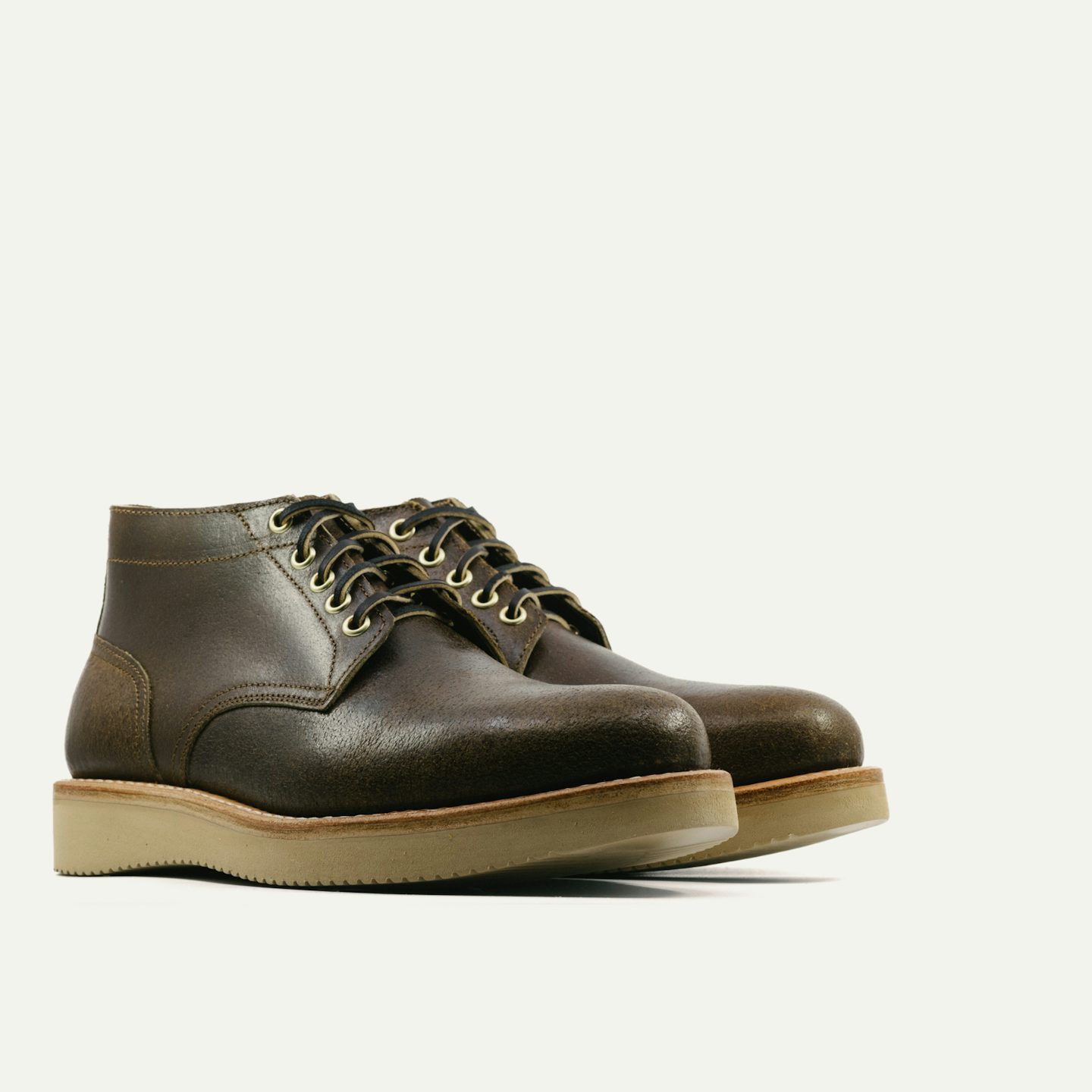 satomin様 ボンバー、ccナチュラル Trench Chukka - Horween Cinnamon Waxed Flesh, Vibram 2021 Sole