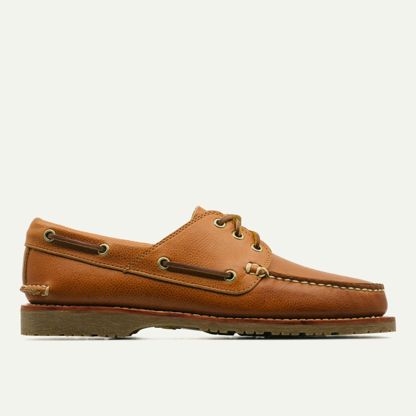 Triple Crown Boat Shoe - Horween Tan Glacé Latigo, Oak Street Bootmakers, $348