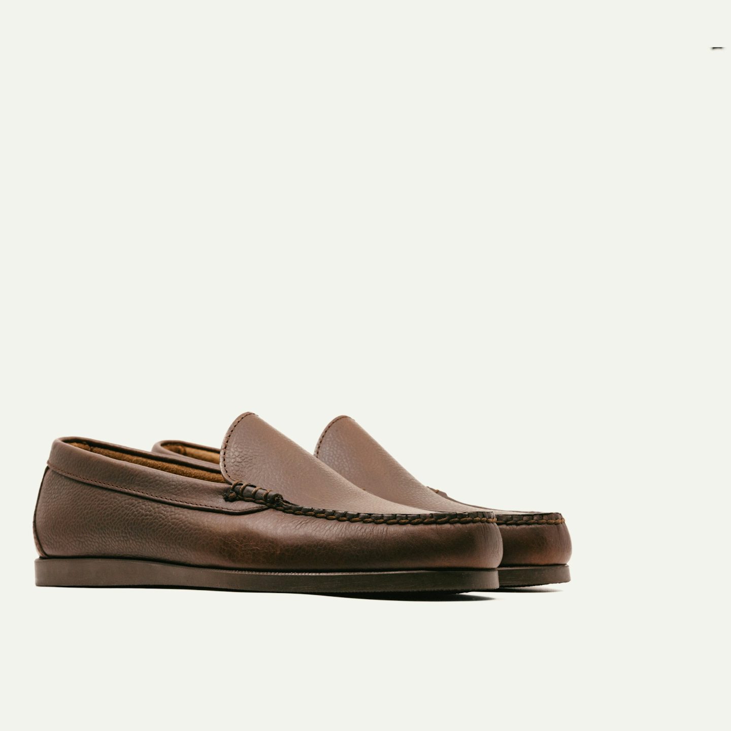 VGUC Oak Street Bootmakers Boat Shoe Moccasin Brown Chromexcel Made in USA 9.5 D camp moc natural chromexcel | oak street bootmakers | made  main image 2