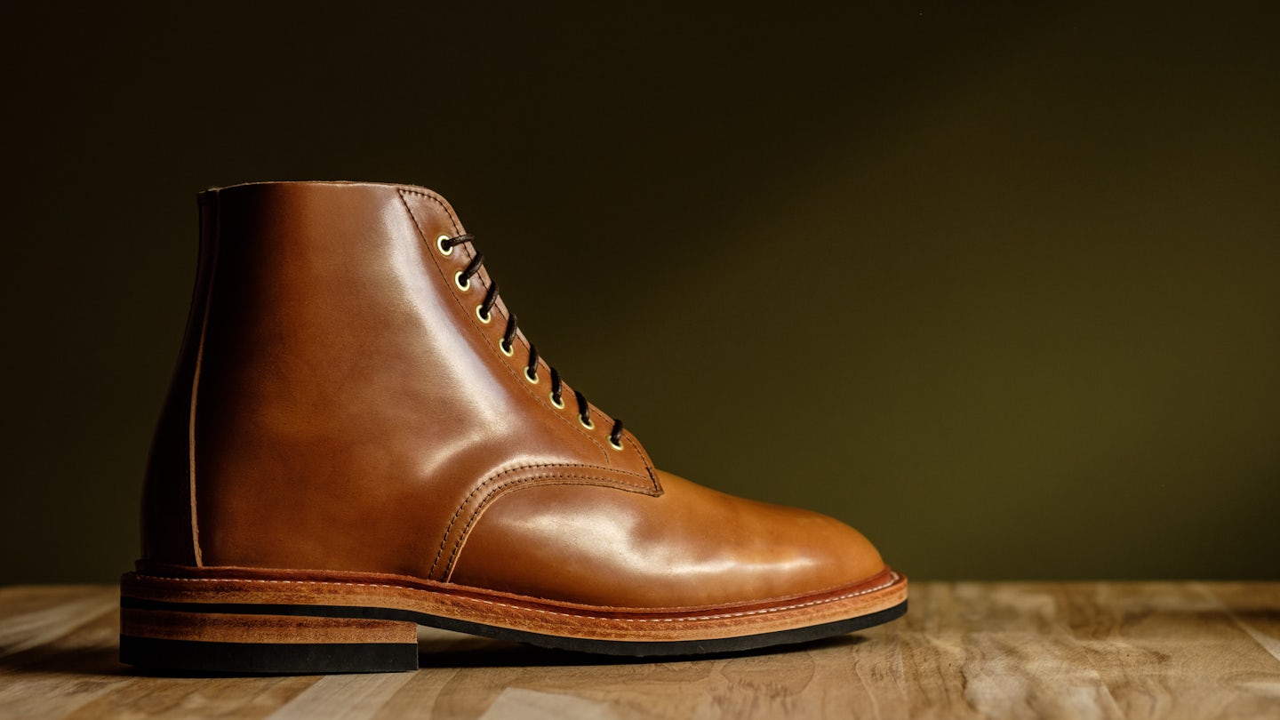 Cuoio Tuscan Shell Cordovan Lakeshore Boot - Detail Image Three