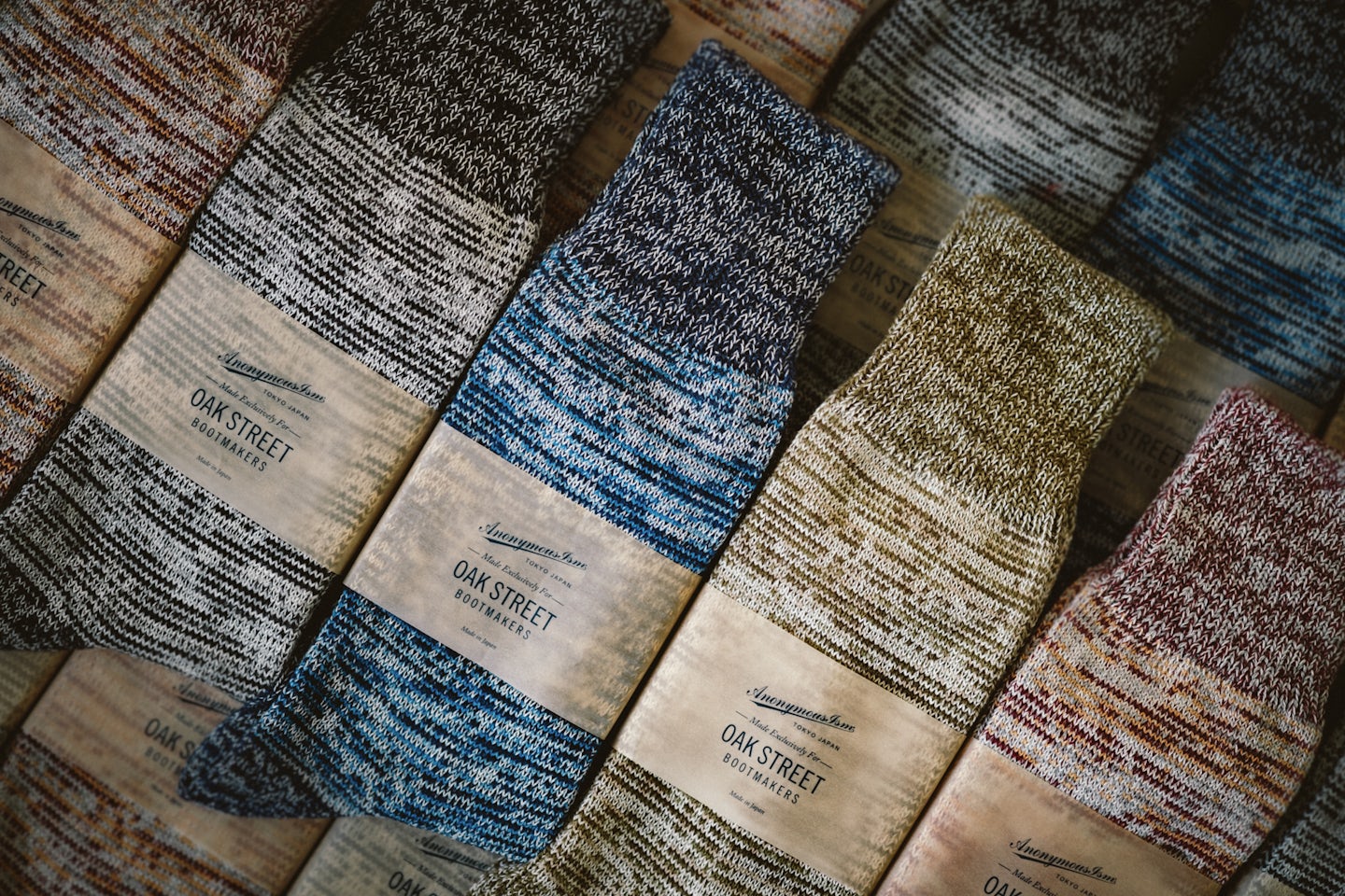 Anonymous ISM Crew Sock - Indigo Twisted Knit - Made in Japan