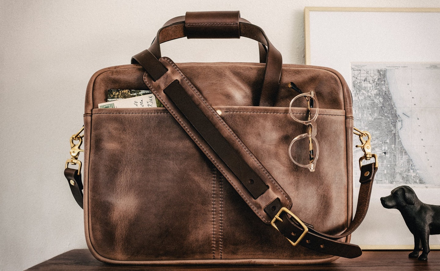 Utility Briefcase - Natural Chromexcel - Made in USA | Oak Street