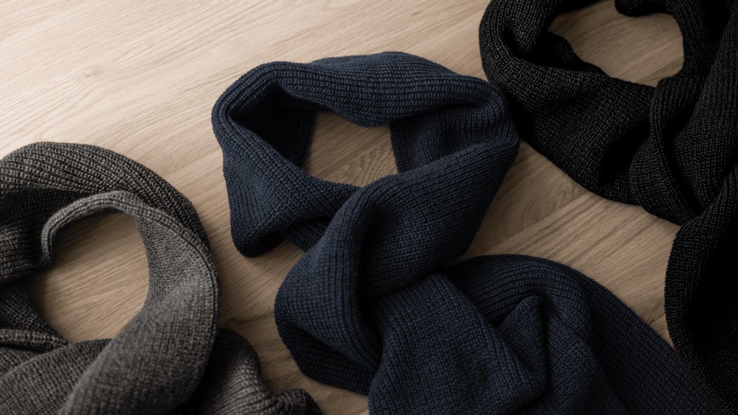 Operator Black Merino Wool Knit 1975 NATO Marine Scarf - Detail Image Three