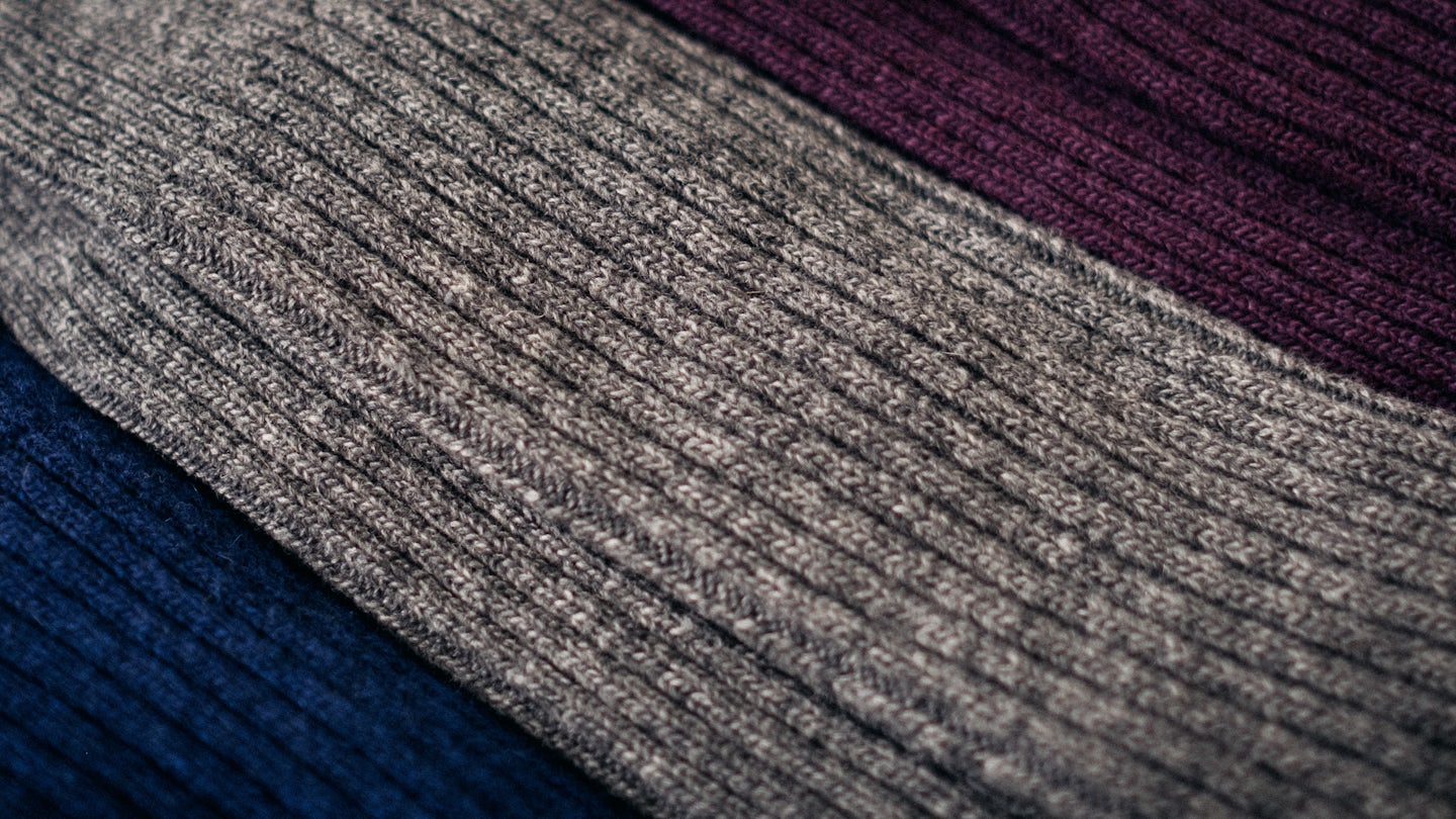 Mulberry Cashmere Wool Anonymous ISM Crew Sock - Detail Image Three