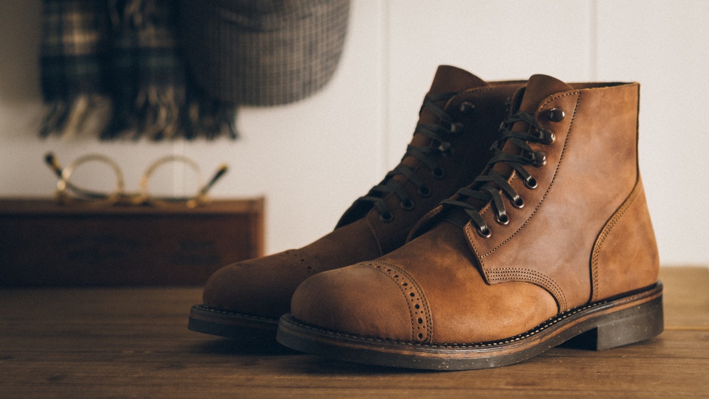 Cap-Toe Field Boot - Horween Tobacco Chamois, Vibram 700 Cork Sole