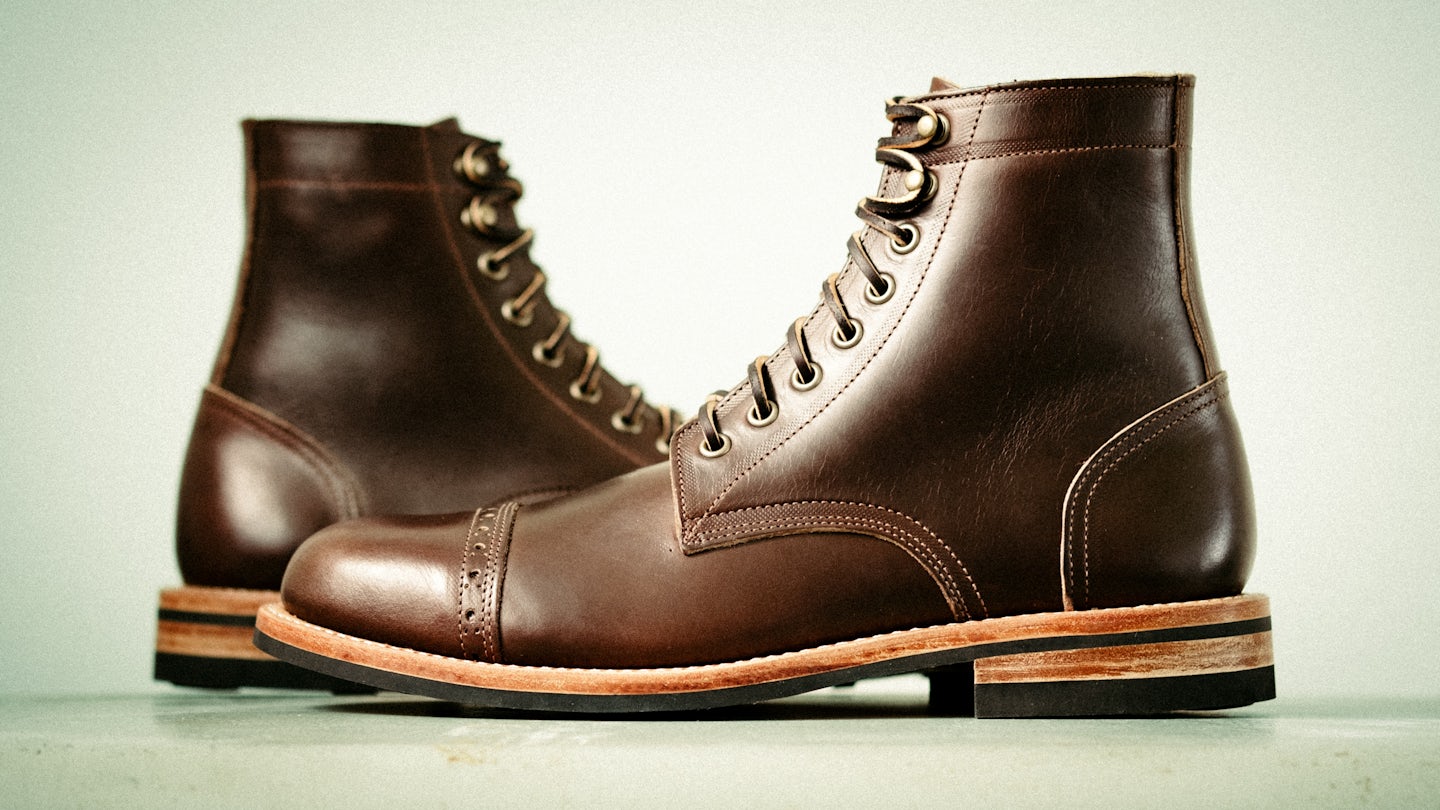 Brown Chromexcel Cap-Toe Trench Boot - Detail Image Three
