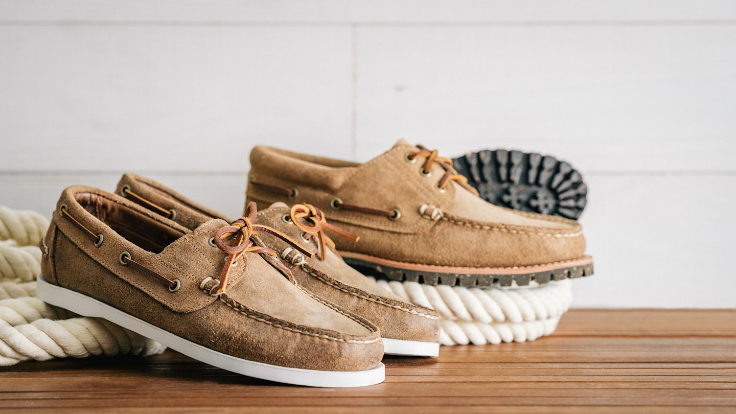 トゥシューズ SC-8.5M3HDL Boat Shoe - Horween Natural Chromexcel Roughout, Deck Sole - Made