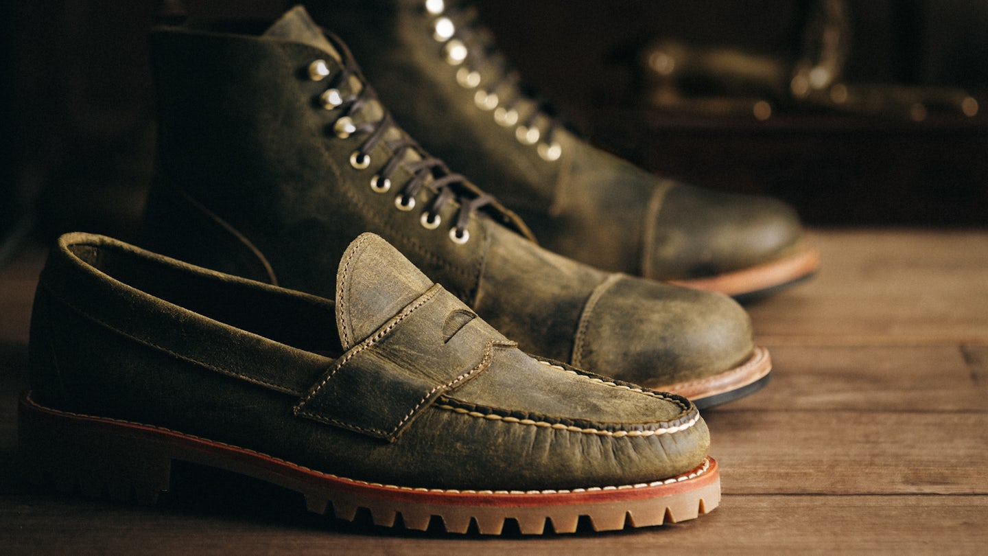 Olive Teton Stag Cap-Toe Field Boot - Detail Image Three