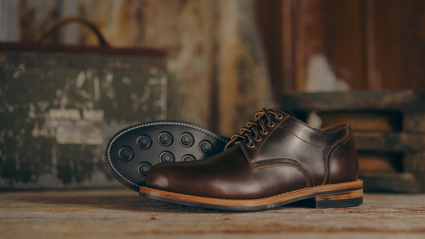2/28閉店 OxfordReadingTreeTimeChronicles Trench Oxford - Horween Brown Chromexcel, Dainite Rubber-Studded