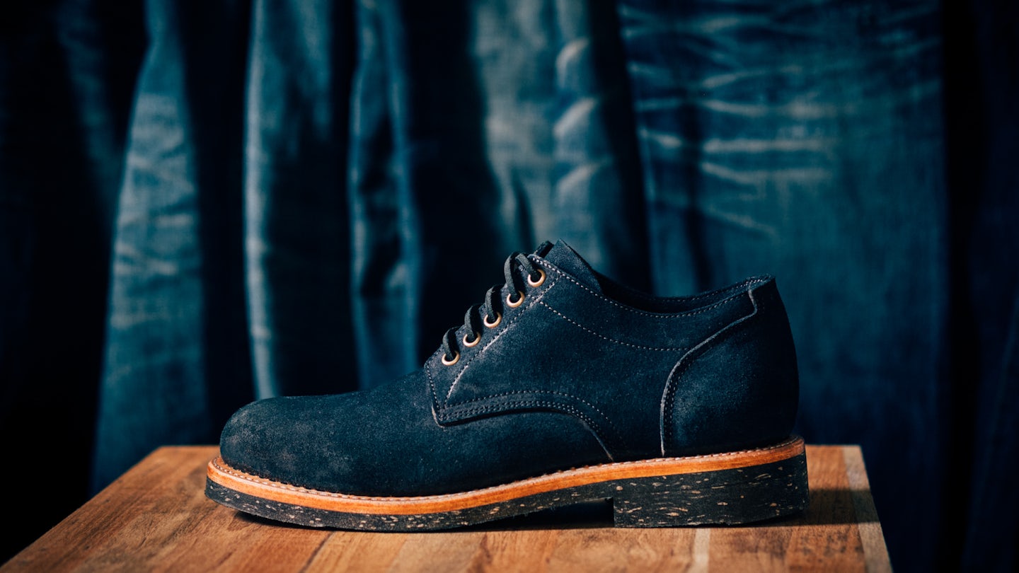 Natural Indigo Chromexcel Roughout Trench Oxford - Detail Image Three